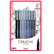 UNI PIN 8 darabos rajzmarker készlet "Creative Strokes"