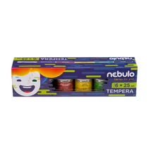 NEBULO TEMPERA KÉSZLET, TÉGELYES, 25 ML-ES, 6 SZÍNES