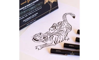 Rajzolj tigrist Uni Pin filcekkel – alkoss szabadon, lépésről lépésre!