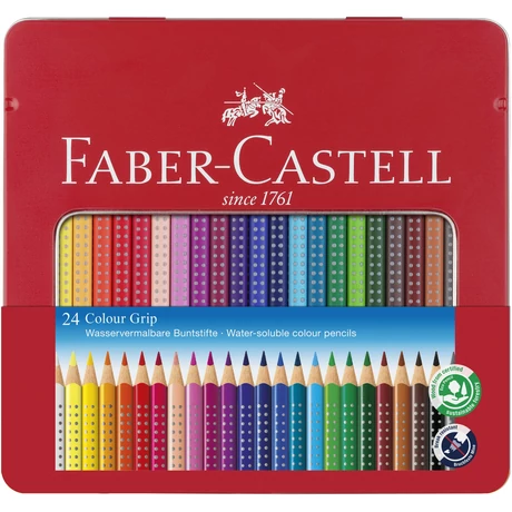FABER-CASTELL SZÍNES CERUZA KÉSZLET 24DB-OS GRIP 2001 FÉMDOBOZBAN