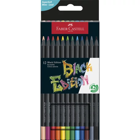 FABER-CASTELL SZÍNES CERUZA KÉSZLET 12DB-OS BLACK EDITION FEKETE TEST