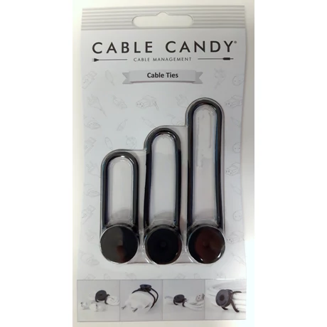 CABLE CANDY  KÁBELRENDEZŐ HUROK FEKETE (3X)