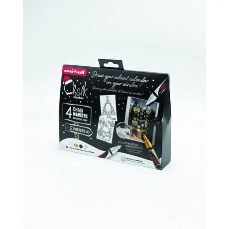 UNI PWE-5M Folyékony kréta karácsonyi készlet Elegáns színek