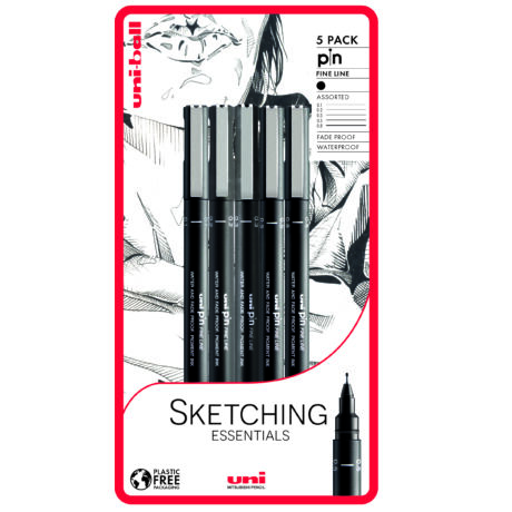 UNI PIN 5 darabos rajzmarker készlet "Sketching Essentials"