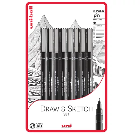 UNI PIN 8 darabos rajzmarker készlet "Draw and Sketch"