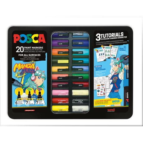 UNI POSCA VEGYES 20DB-OS KÉSZLET MANGA HERO