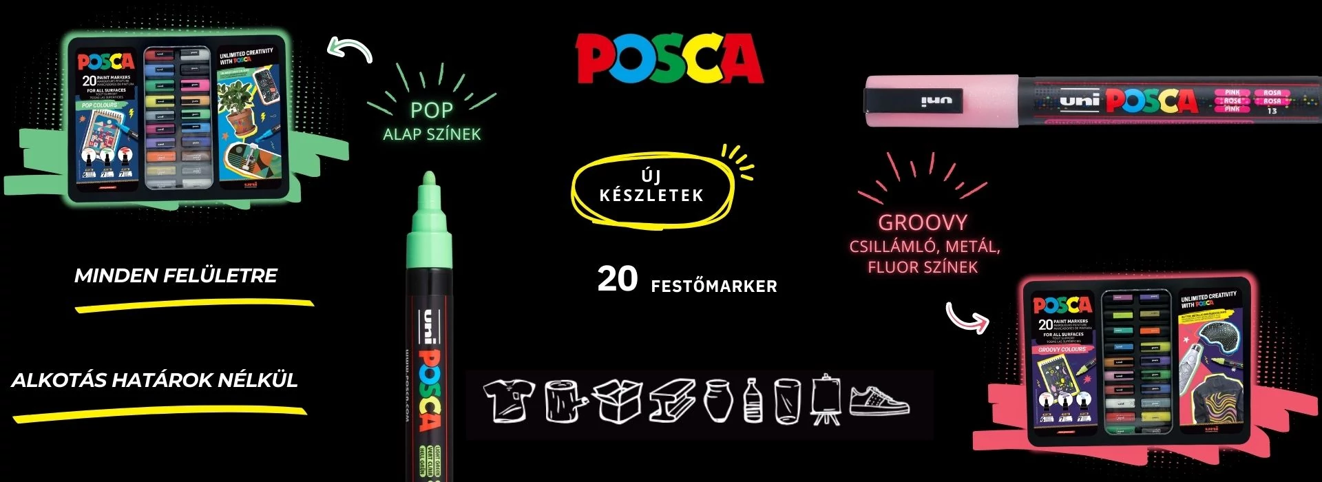 Posca 20db os készletek